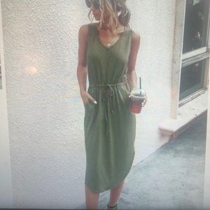 Drawstring waist tank dress